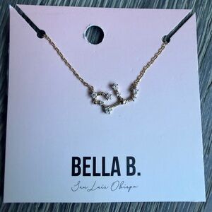 Virgo Zodiac Rhinestone Constellation Necklace in Gold